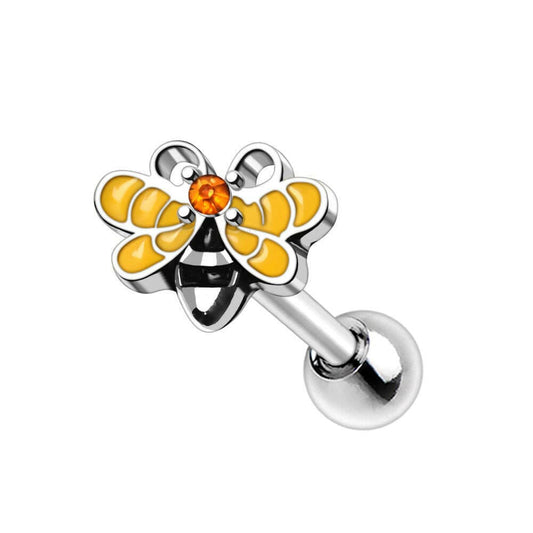 Charming Bumble Bee Cartilage Earring in Lustrous 316L Stainless Steel Cartilage Earring Impulse Piercings