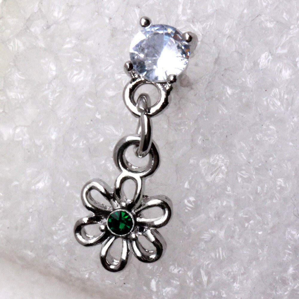 Stainless Steel Cartilage Earring with Flower Dangle Cartilage Impulse Piercings