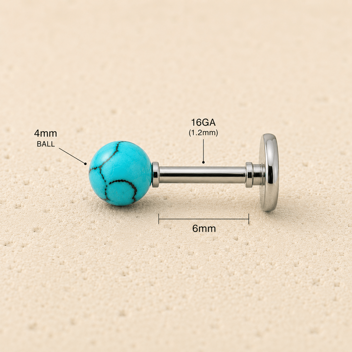 316L Stainless Steel Cartilage Earring with Synthetic Stone