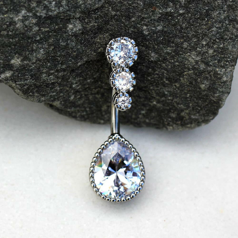 Stainless Steel Cascading Teardrop Belly Button Navel Ring Navel Ring Impulse Piercings