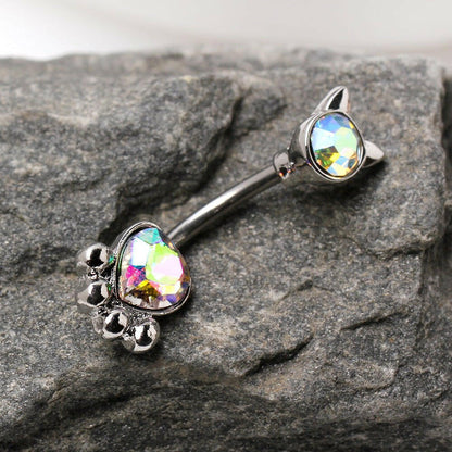 Stainless Steel Cat's Paw Navel Belly Button Ring Navel Ring Impulse Piercings