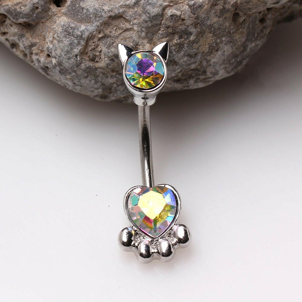 Stainless Steel Cat's Paw Navel Belly Button Ring Navel Ring Impulse Piercings