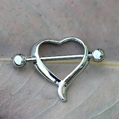 Stainless Steel Classic Heart Nipple Shield Nipple Ring Impulse Piercings