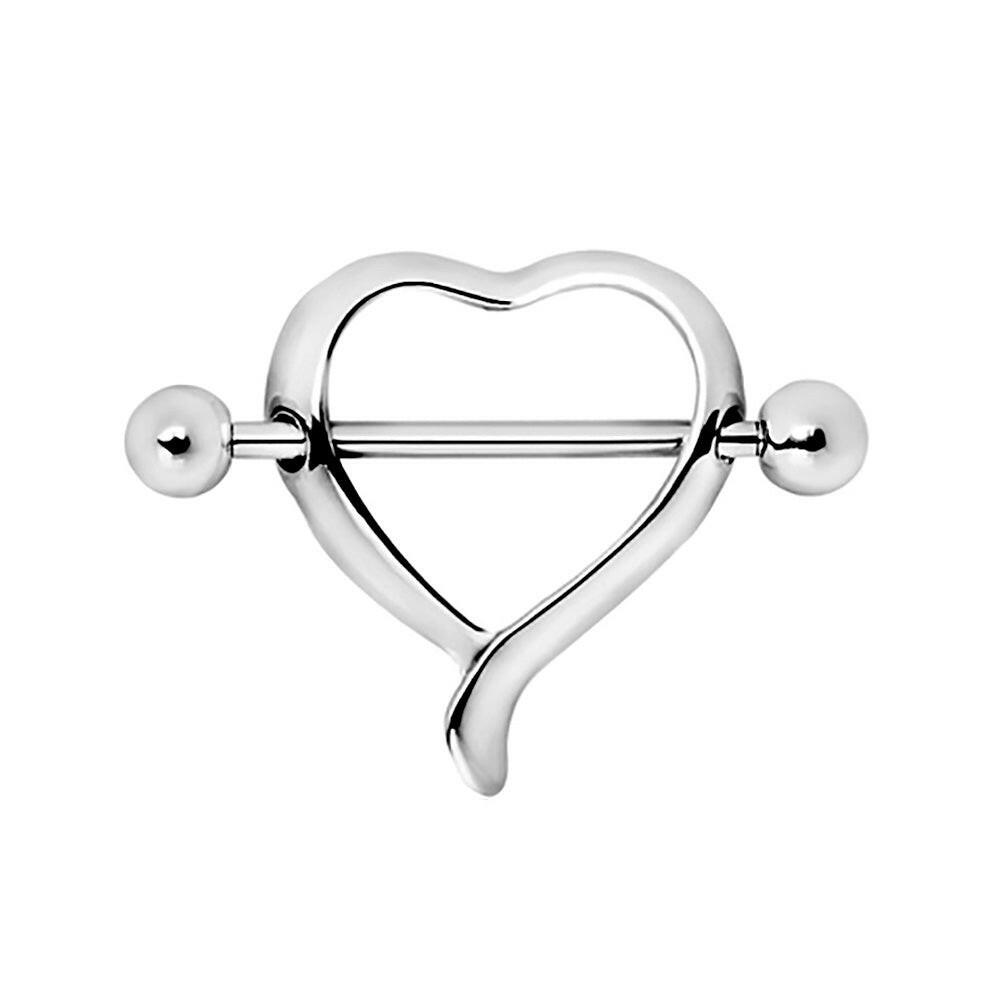 Stainless Steel Classic Heart Nipple Shield Nipple Ring Impulse Piercings