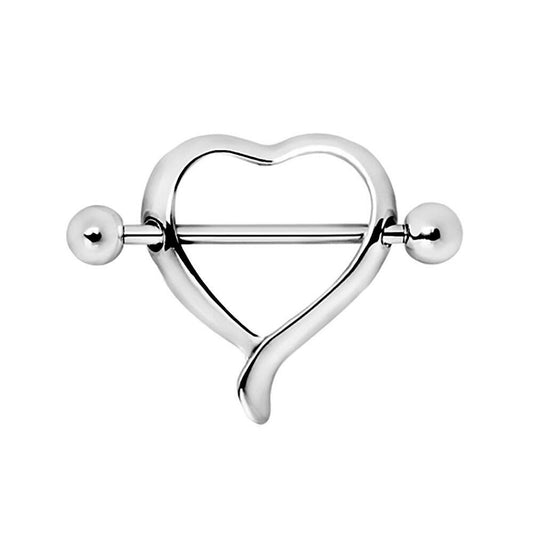 Stainless Steel Classic Heart Nipple Shield Nipple Ring Impulse Piercings