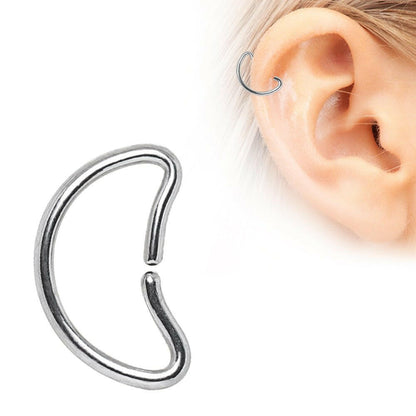 Stainless Steel Crescent Moon Cartilage Tragus Earring Cartilage Impulse Piercings