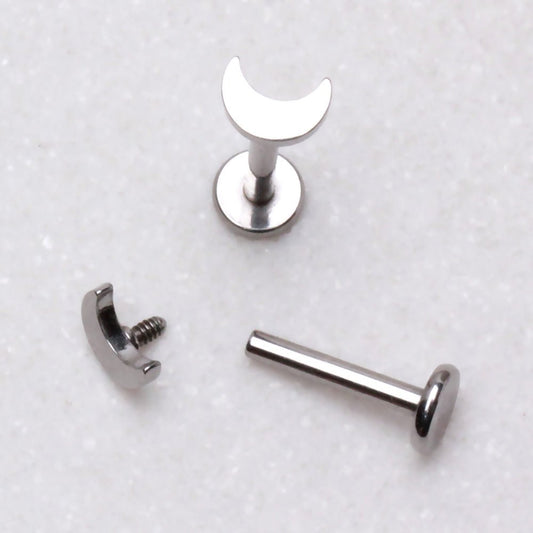 316L Stainless Steel Crescent Moon Labret - Skin Metals