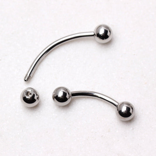 316L Stainless Steel Curved Barbell - Skin Metals