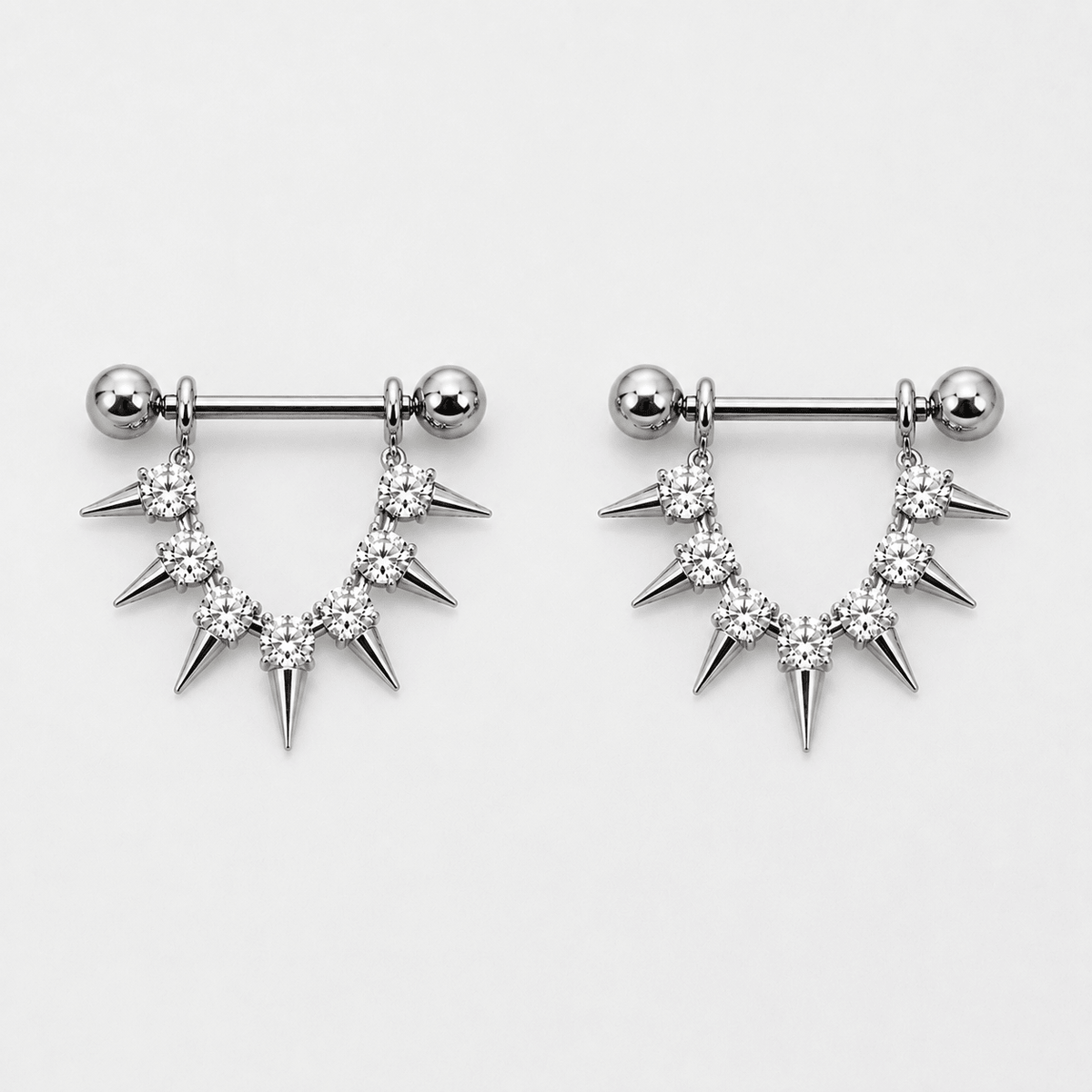 316L Stainless Steel CZ Spike Nipple Shield - Skin Metals