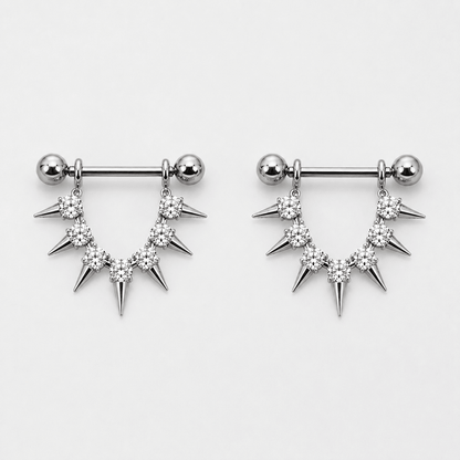 316L Stainless Steel CZ Spike Nipple Shield - Skin Metals