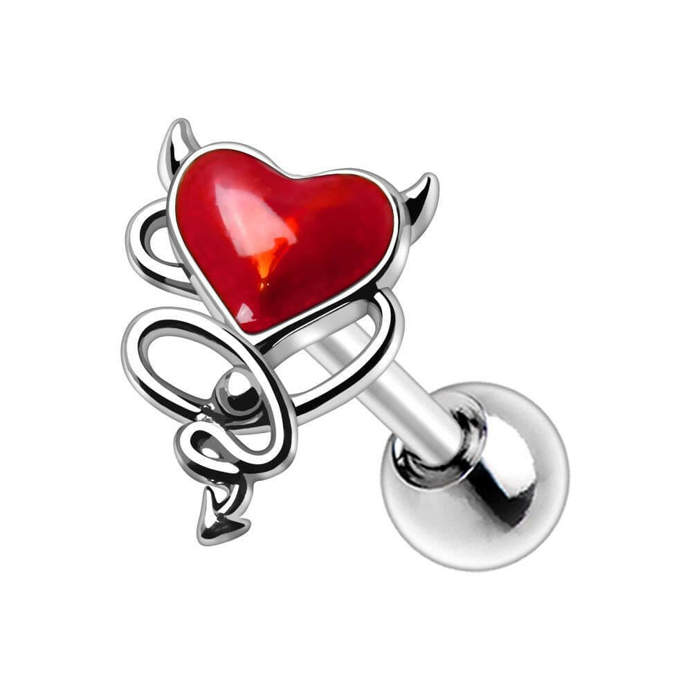 Stainless Steel Devil's Heart Cartilage Earring Cartilage Earring Impulse Piercings