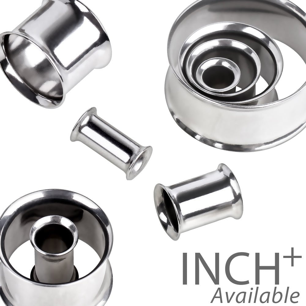 316L Stainless Steel Double Flare Tunnel Plug — Sold as Pair - Skin Metals