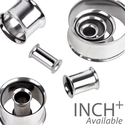 316L Stainless Steel Double Flare Tunnel Plug — Sold as Pair - Skin Metals