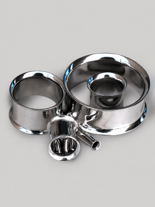 316L Stainless Steel Double Flare Tunnel Plug — Sold as Pair - Skin Metals