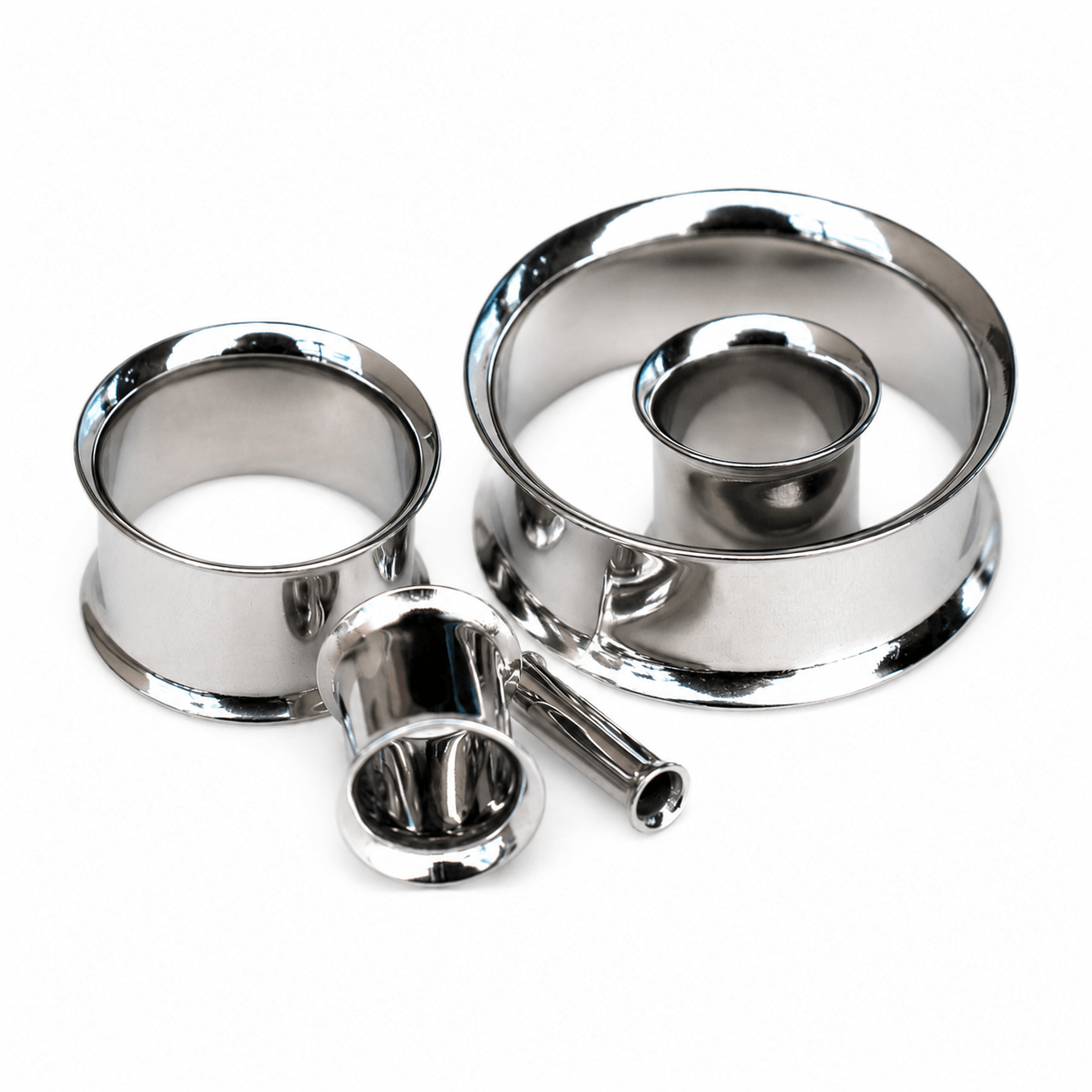 316L Stainless Steel Double Flare Tunnel Plug — Sold as Pair - Skin Metals