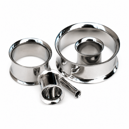 316L Stainless Steel Double Flare Tunnel Plug — Sold as Pair - Skin Metals
