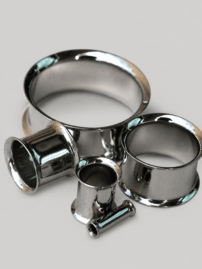 316L Stainless Steel Double Flare Tunnel Plug — Sold as Pair - Skin Metals