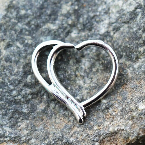 Stainless Steel Double Heart Cartilage Earring Captive Bead Impulse Piercings