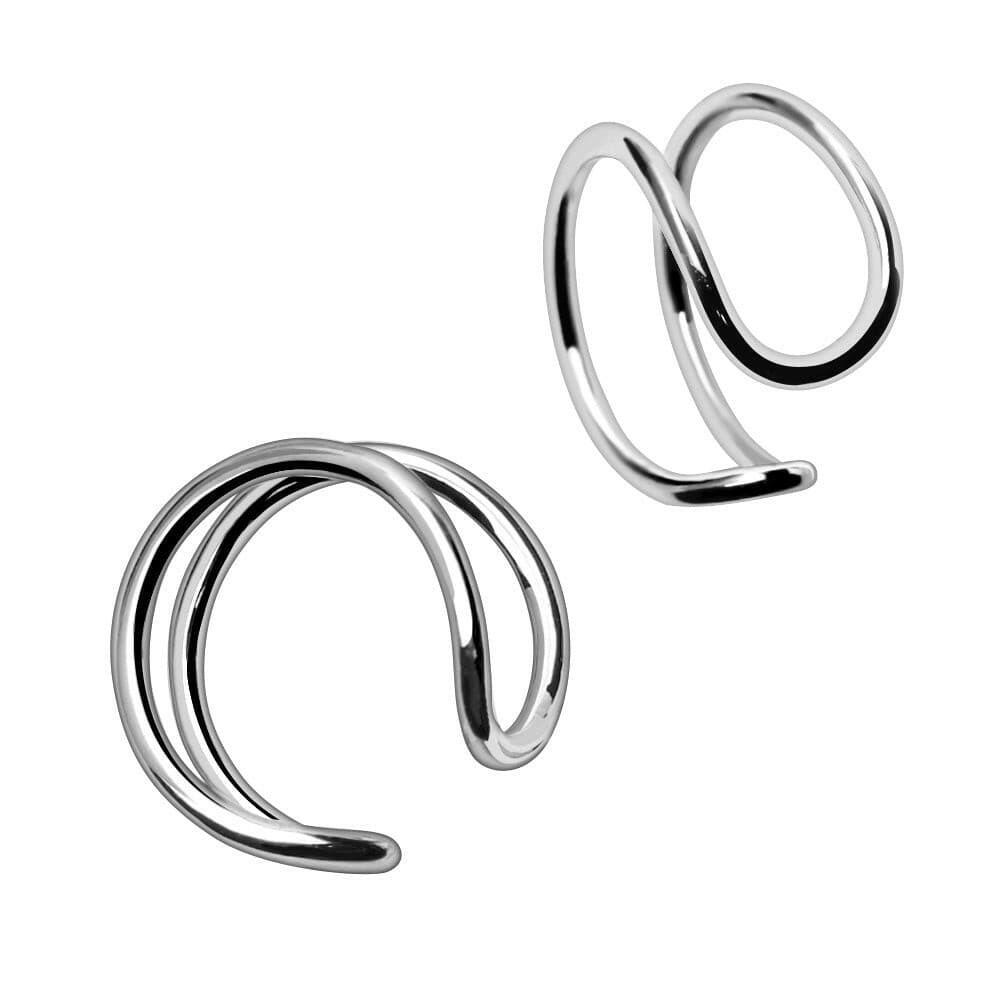 Stainless Steel Double Ring Fake Cartilage Ear Cuff Cartilage Earring Impulse Piercings