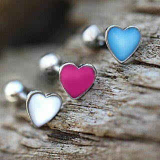 Stainless Steel Enamel Heart Cartilage Earring Cartilage Impulse Piercings