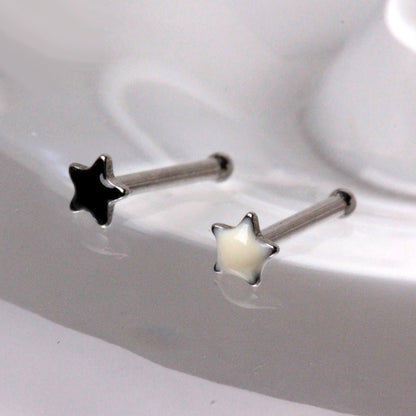 316L Stainless Steel Epoxy Star Stud Nose Ring - Skin Metals