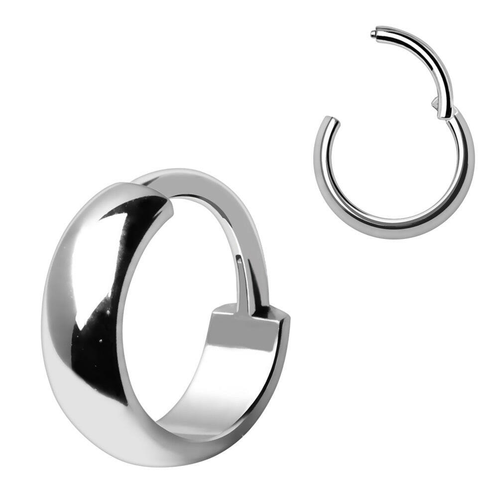 Stainless Steel Extra Wide Hinged Clicker Ring Cartilage Impulse Piercings