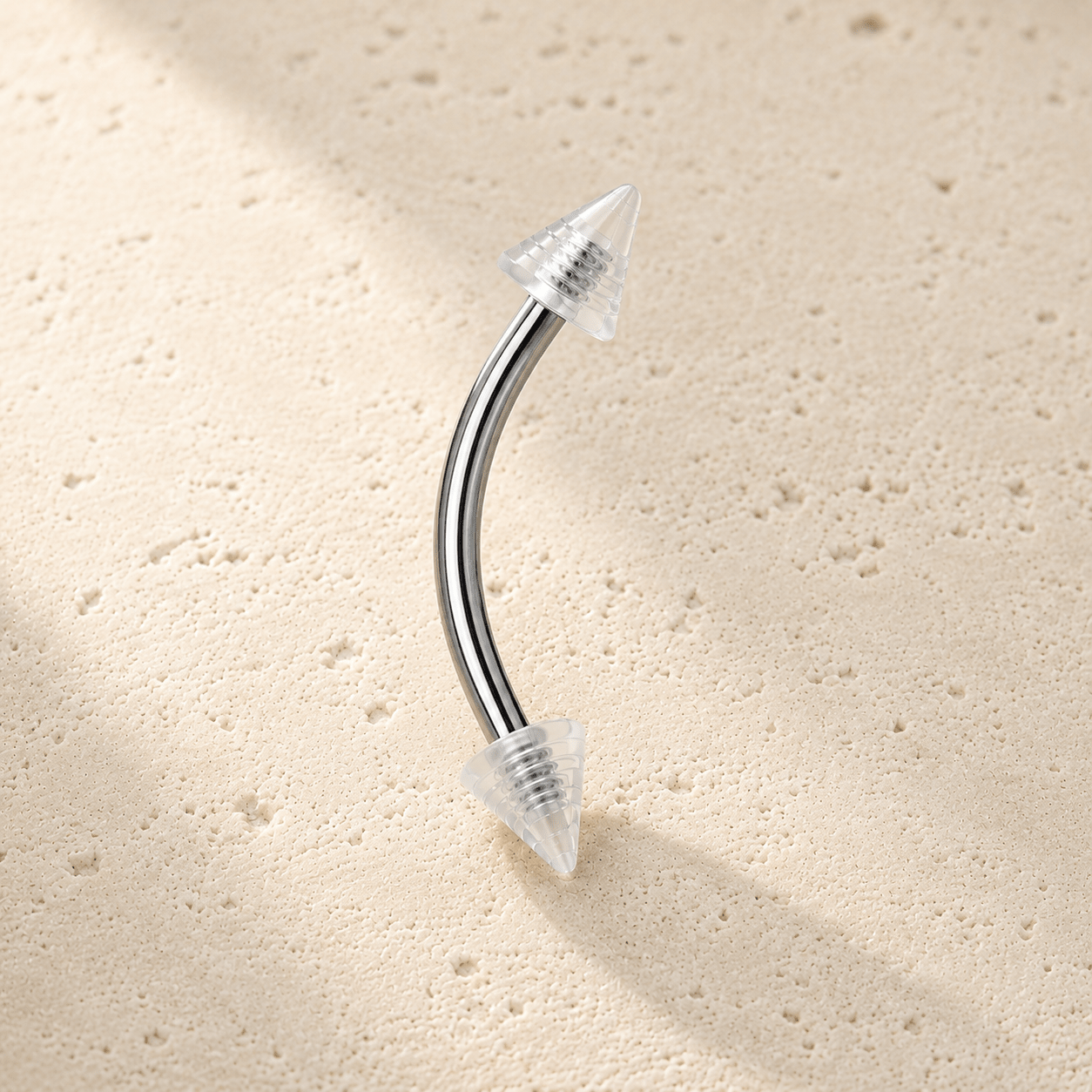 316L Stainless Steel Eyebrow Ring with UV Acrylic Spikes