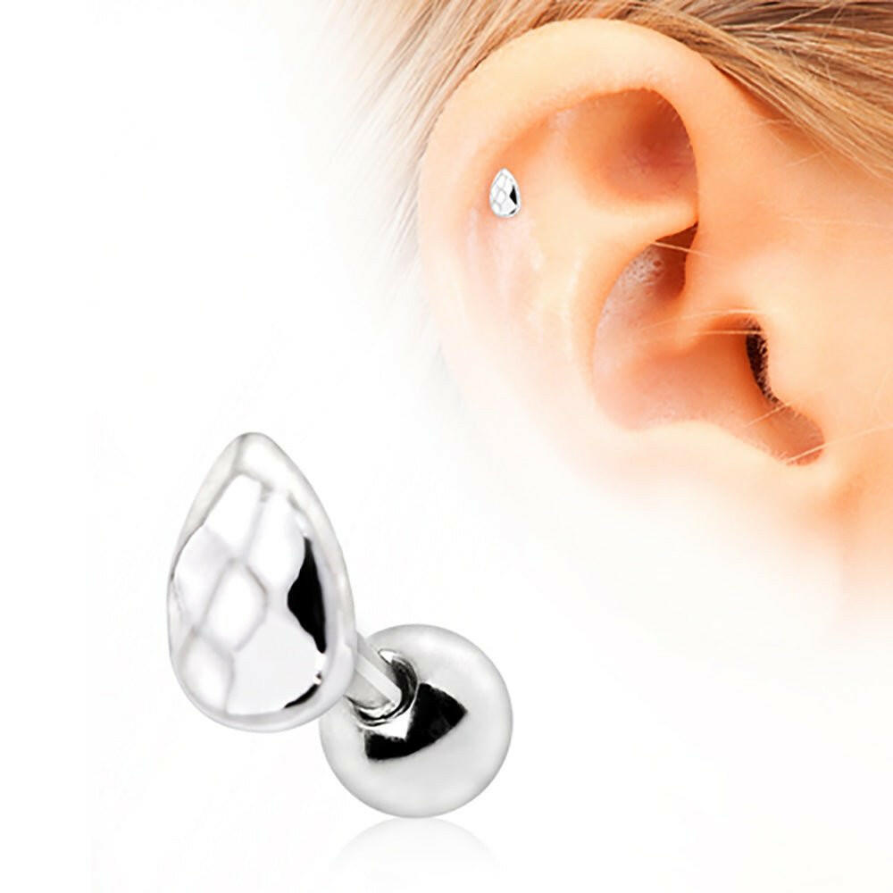 Stainless Steel Faceted Teardrop Cartilage Earring Cartilage Impulse Piercings