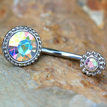 Stainless Steel Fancy Aurora Borealis Belly Button Navel Ring Navel Ring Impulse Piercings