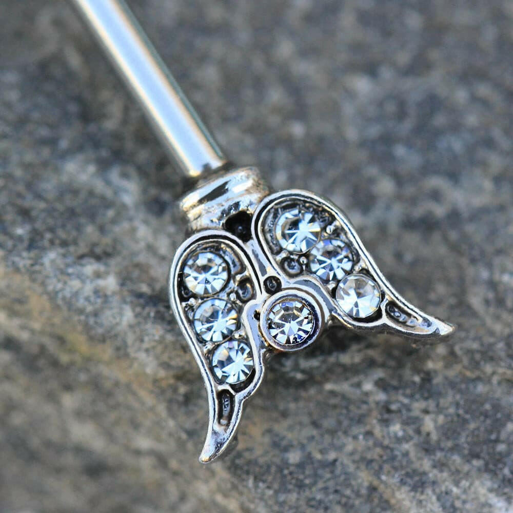 Stainless Steel Fancy Jeweled Arrow Nipple Bar Nipple Ring Impulse Piercings