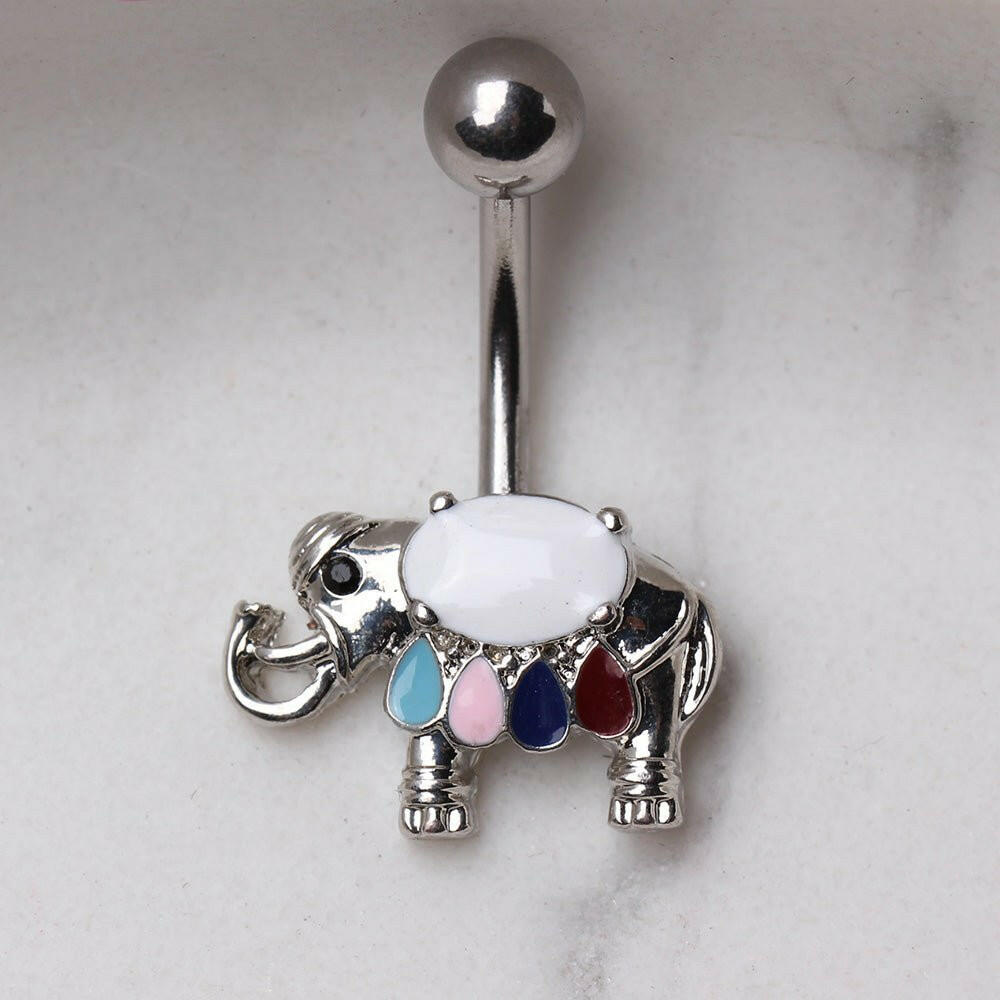 Stainless Steel Festive Elephant Navel Ring Navel Ring Impulse Piercings