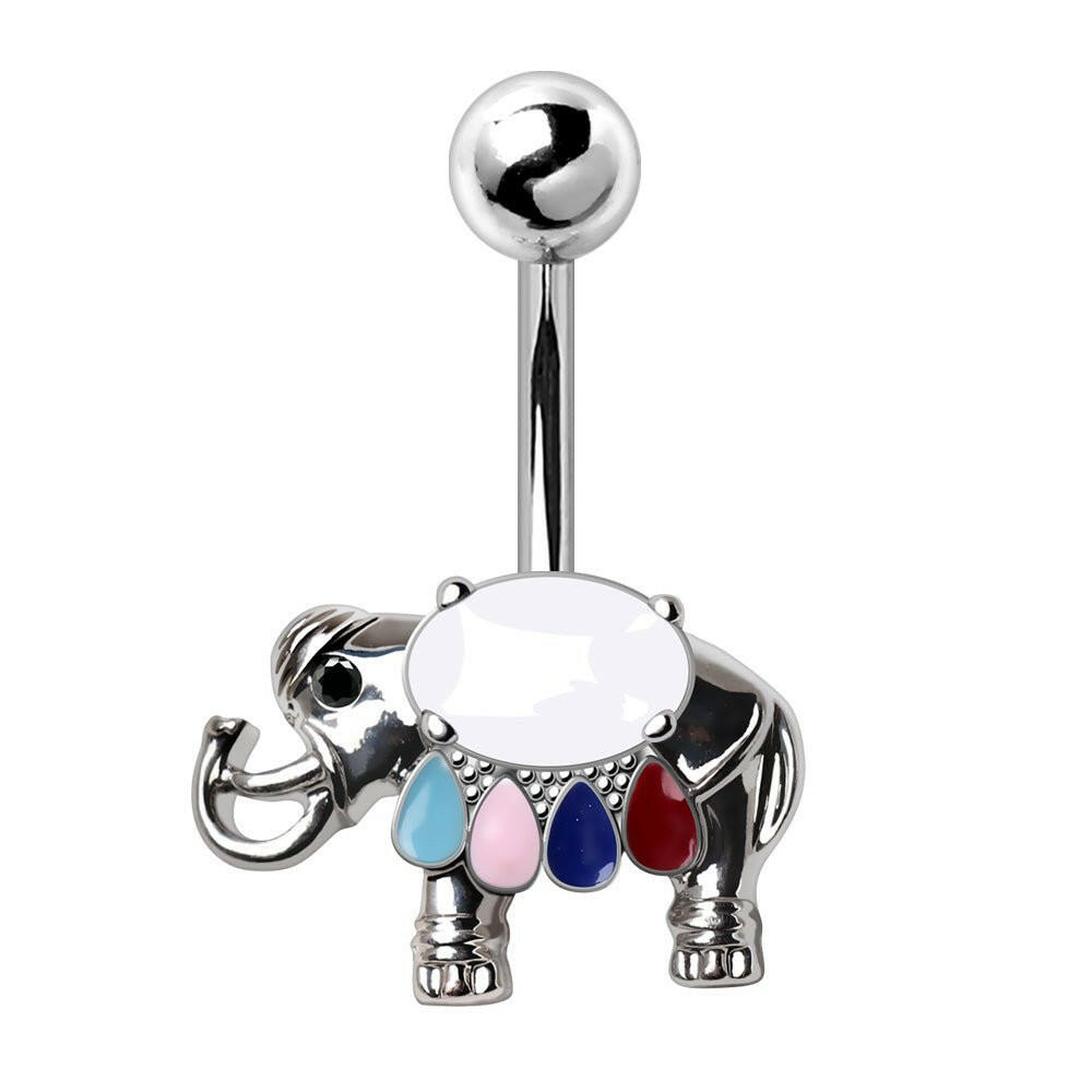 Stainless Steel Festive Elephant Navel Ring Navel Ring Impulse Piercings