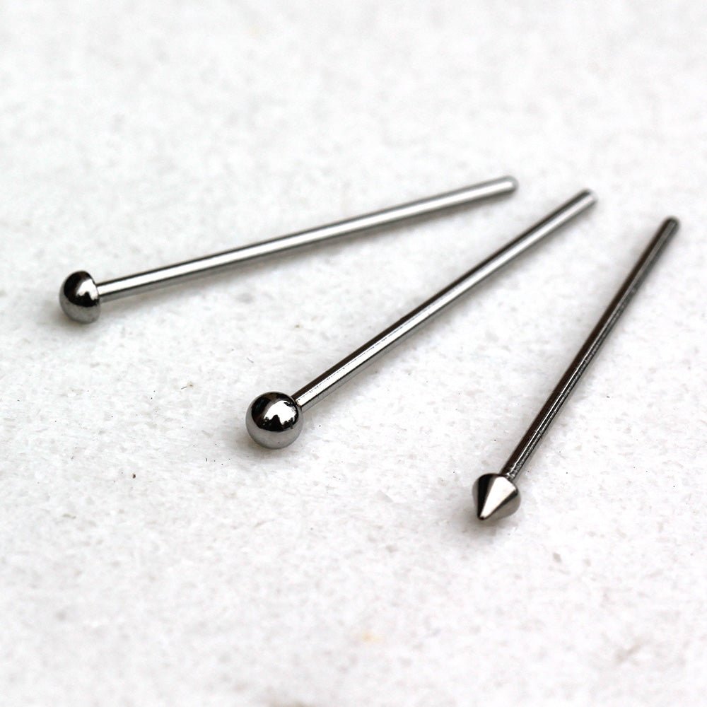 316L Stainless Steel Fish Tail Nose Ring — Ball, Dome & Spike - Skin Metals