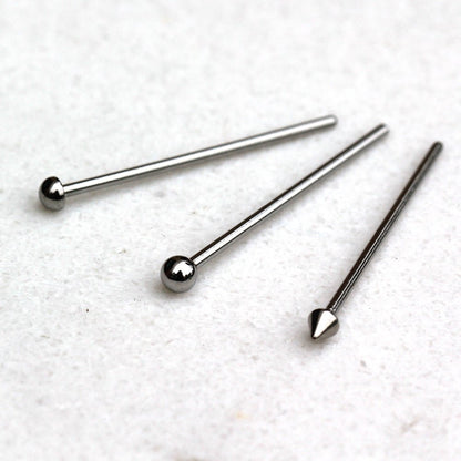 316L Stainless Steel Fish Tail Nose Ring — Ball, Dome & Spike - Skin Metals