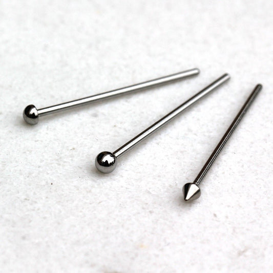 316L Stainless Steel Fish Tail Nose Ring — Ball, Dome & Spike - Skin Metals