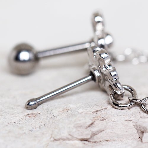 316L Stainless Steel Flower Chain Nose & Cartilage Earring - Skin Metals