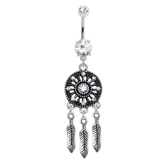 Stainless Steel Free Spirit Dream Catcher Navel Ring Navel Ring Impulse Piercings