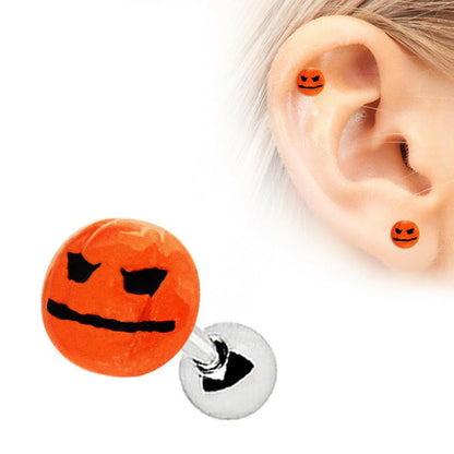 Stainless Steel Halloween Face Pumpkin Cartilage Earring Cartilage Impulse Piercings