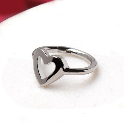 Stainless Steel Heart Seamless Clicker Ring Captive Bead Impulse Piercings