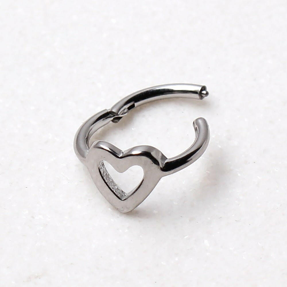 Stainless Steel Heart Seamless Clicker Ring Captive Bead Impulse Piercings