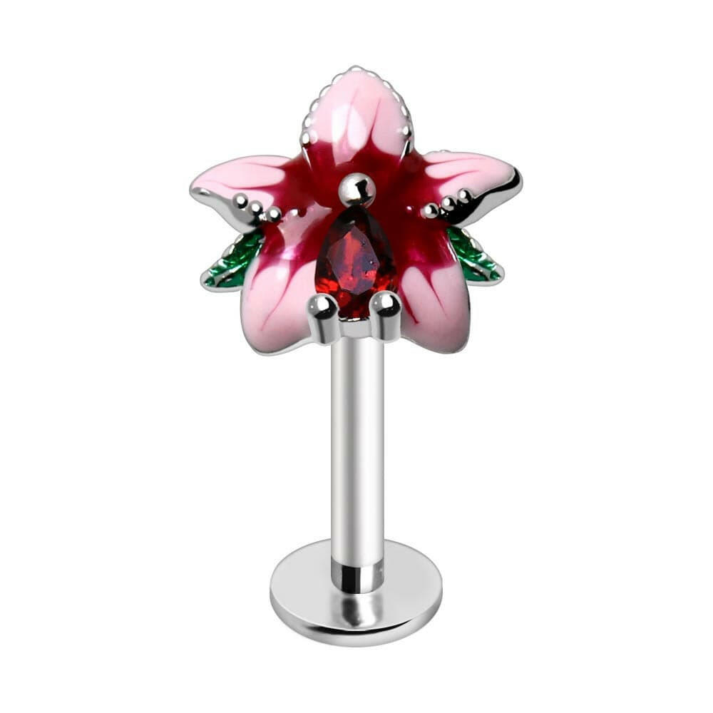 Stainless Steel Hibiscus Flower Labret Labret Impulse Piercings