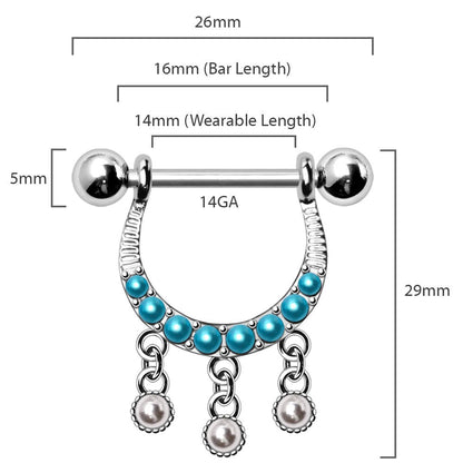 316L Stainless Steel Horseshoe Nipple Shield Nipple Ring Skin Metals