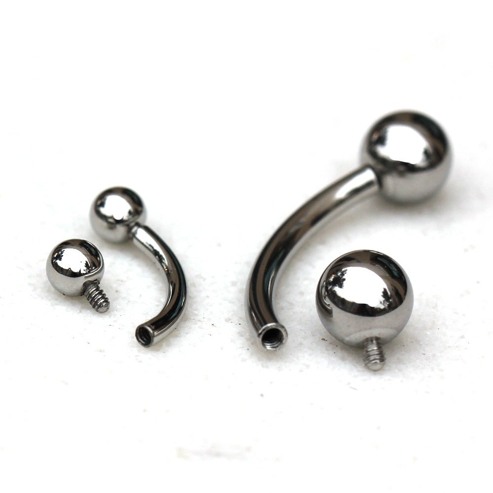 316L Stainless Steel Internally Threaded Curved Barbell
