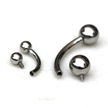 316L Stainless Steel Internally Threaded Curved Barbell