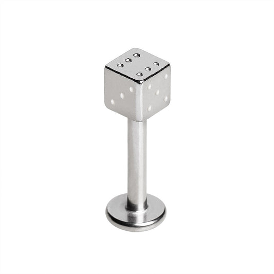 316L Stainless Steel Labret with Dice Top - Skin Metals