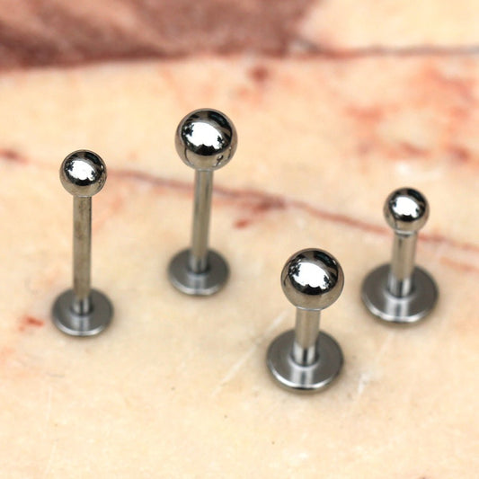 316L Stainless Steel Labret with Solid Ball - Skin Metals
