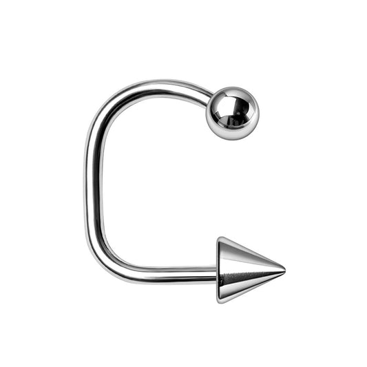 316L Stainless Steel Lip Loop with Ball & Spike - Skin Metals