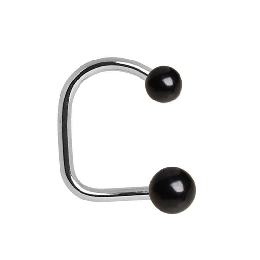 316L Stainless Steel Lip Loop with Black PVD Plated Balls - Skin Metals