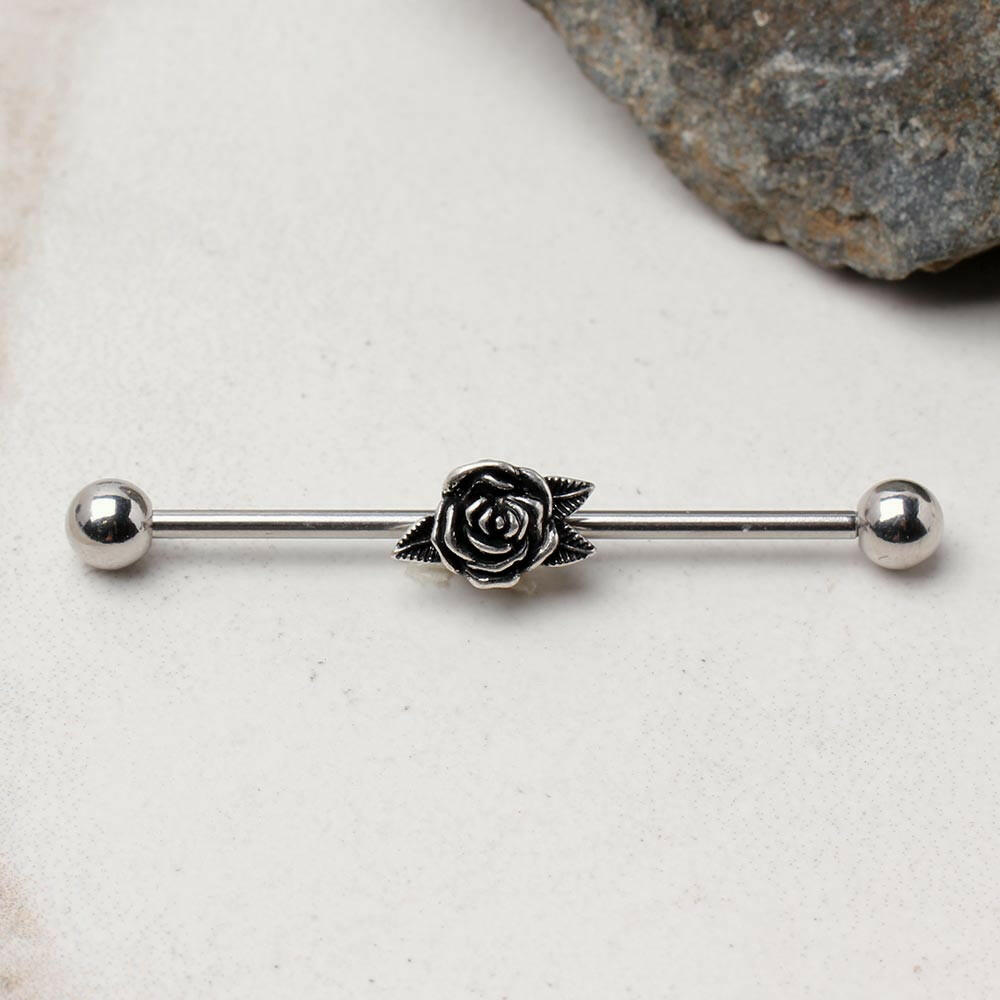 Stainless Steel Metal Rose Industrial Barbell Industrial Barbell Impulse Piercings