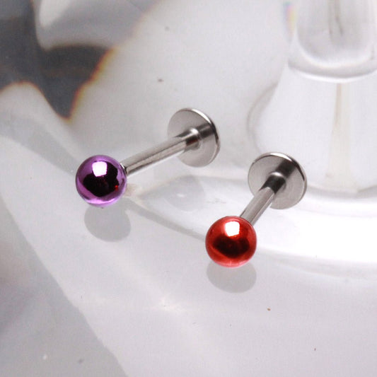 316L Stainless Steel Metallic Acrylic Ball Labret - Skin Metals